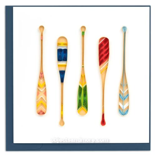 Painted Canoe Paddles Card by QUILLING CARD